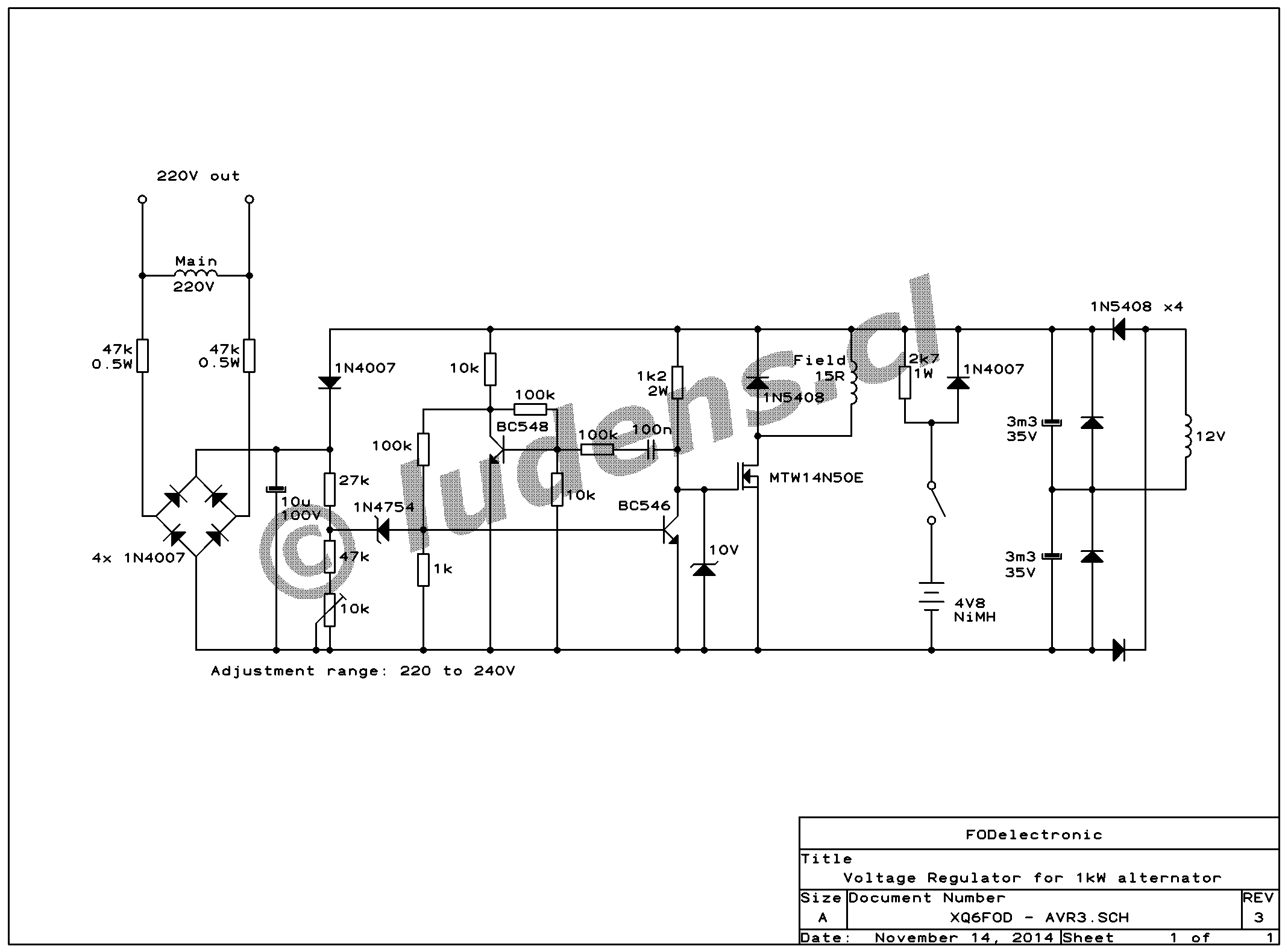 Voltage Regulator For Synchronous Generator